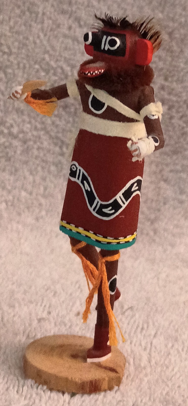 Two Miniature Hopi Kachinas Crow Mother And Bear Kachina Signed A.E. Lewis