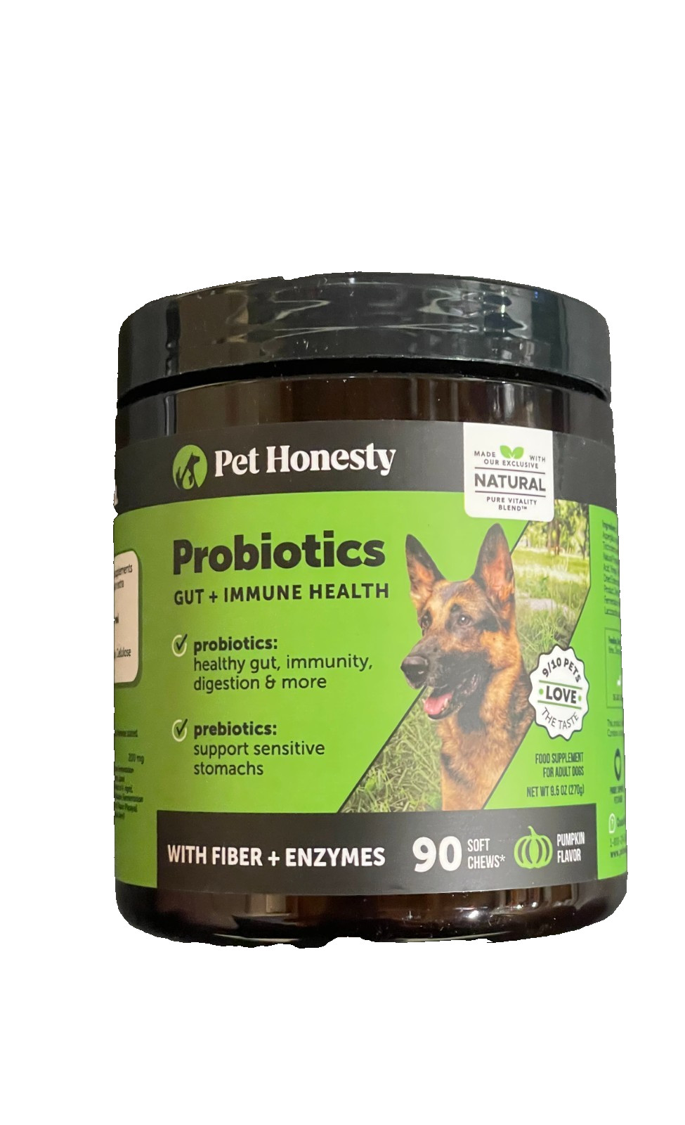Pet Honesty Probiotics for Dogs 90 All-Natural Dog Chews PUMPKIN FLAVOR PH3