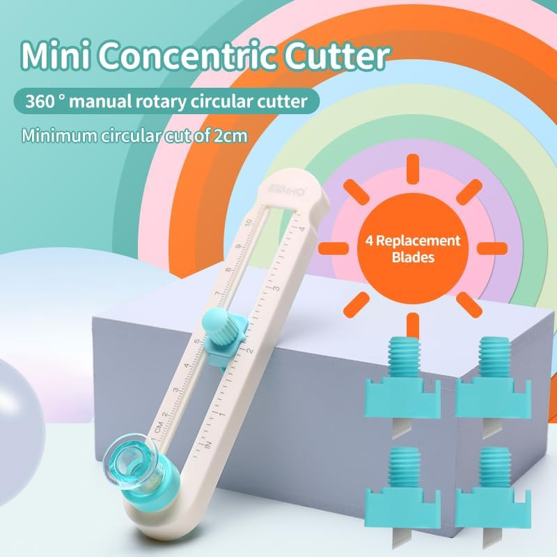 Circle Cutter, Circle Paper Cutter with 4PCS Replacement Blades, Adjustable Any