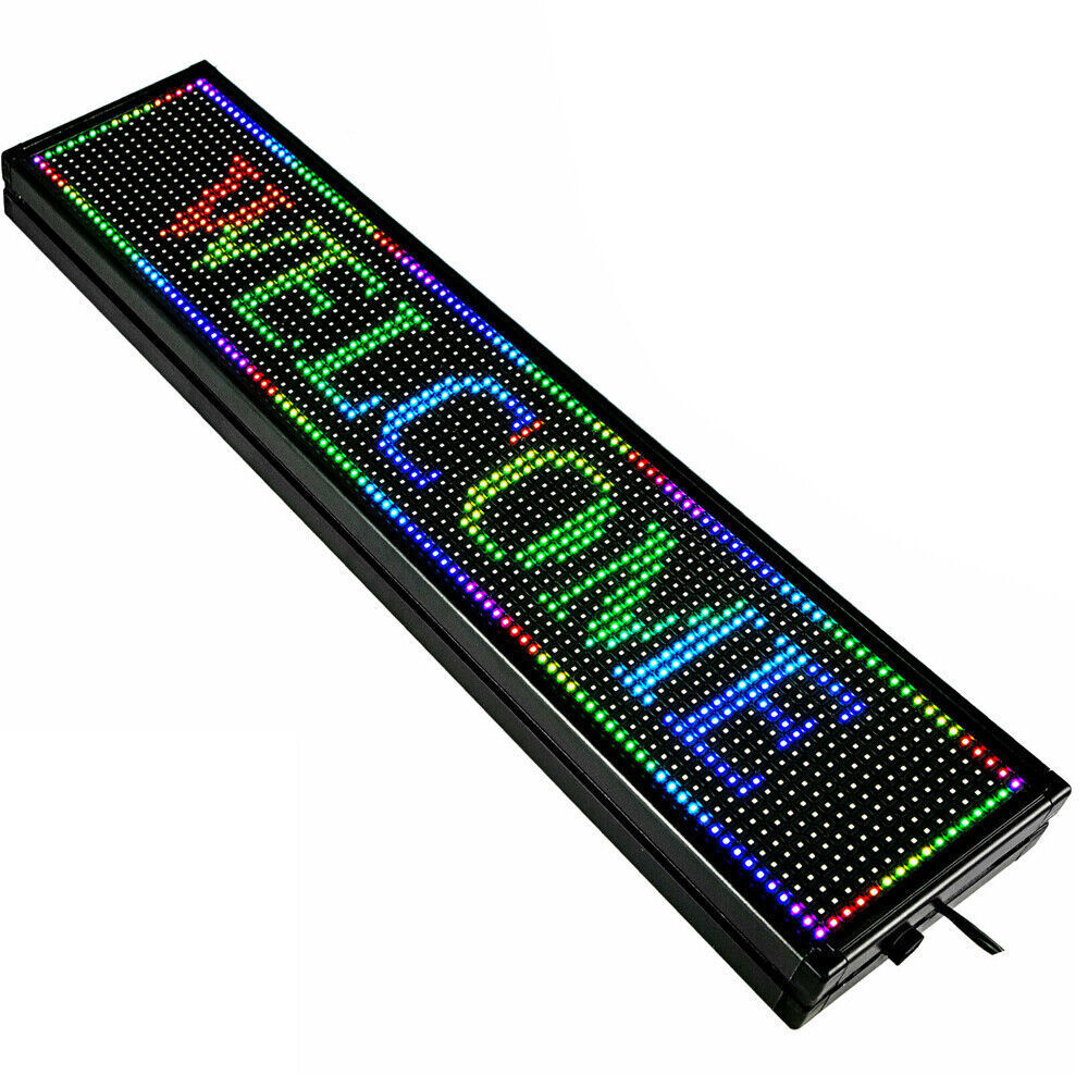 40"X8" LED Sign Scrolling Message Display Board RGB 7-Color Programmable Board