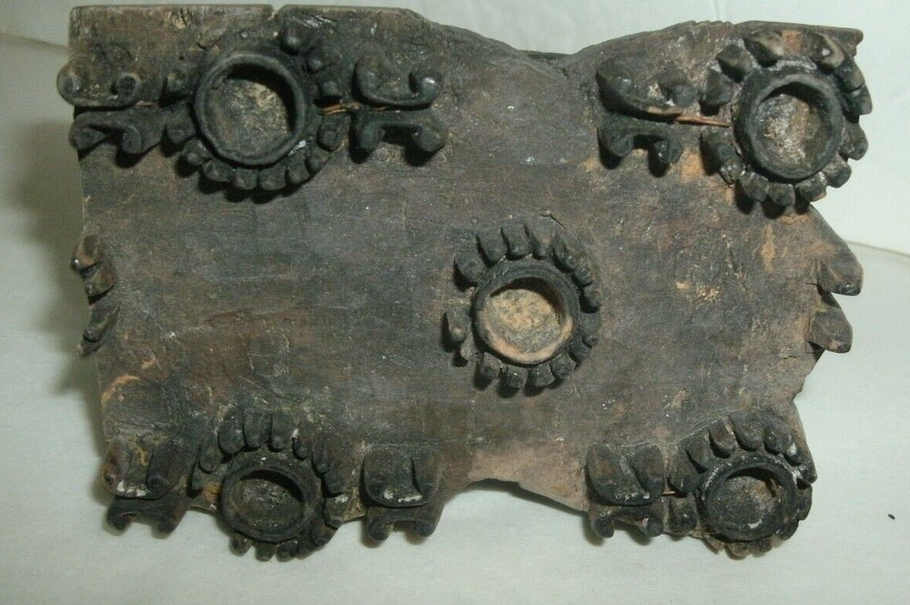 ANTIQUE MIDDLE EASTERN WOOD TEXTILE BLOCK, PRINT STAMP