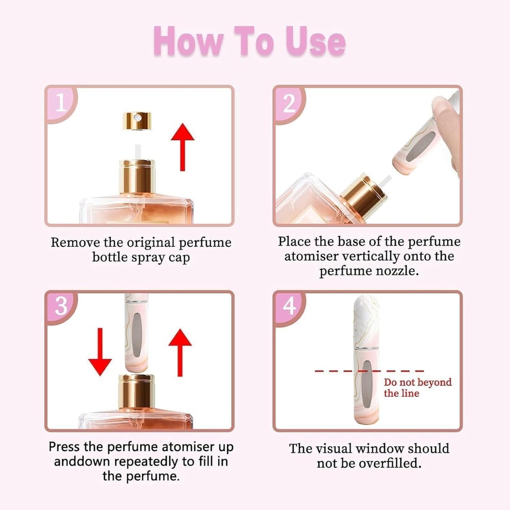 Perfume Travel Refillable Bottle– Portable Mini Sprayer,Empty Perfume Bottles