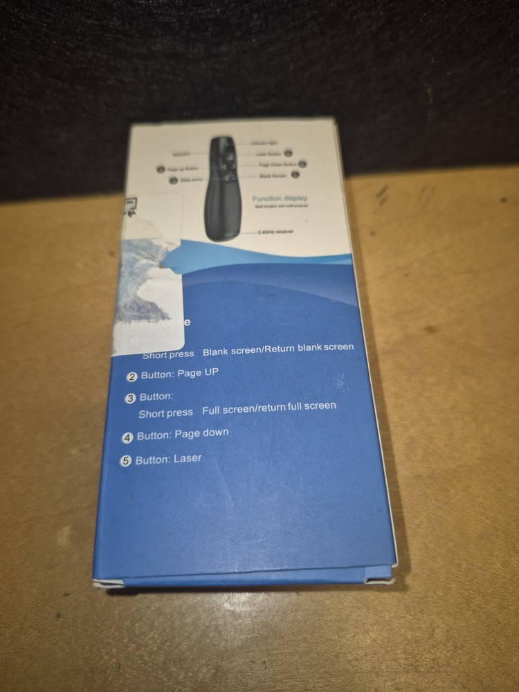 R800 Wireless Laser Presentation Remote w/LCD Display, Class 2, 100 ft Range