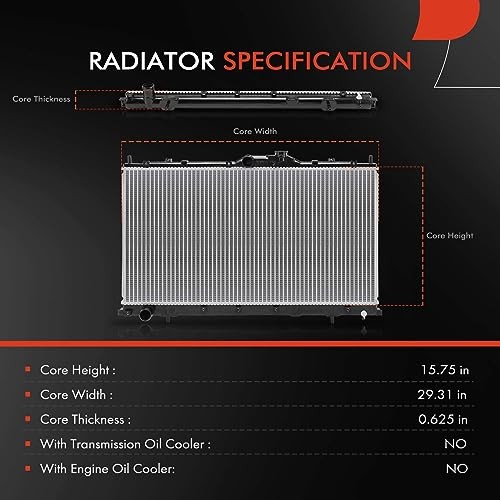 Engine Coolant Radiator Assembly Compatible with Mitsubishi Galant 2004-2012