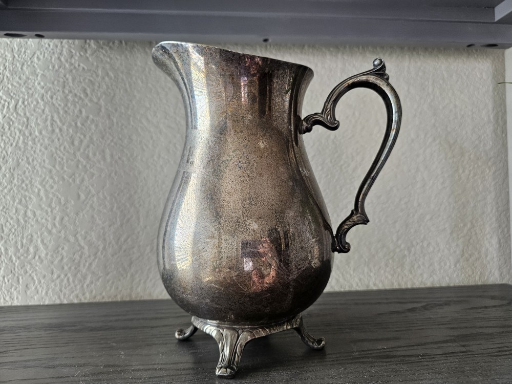 Vintage International Silver Co. footed Water Pitcher Silverplate
