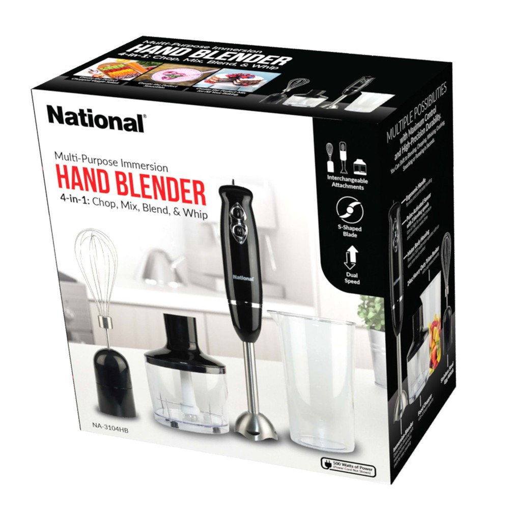 500W Multi-Purpose 4-in-1 Immersion Blender with Attachments