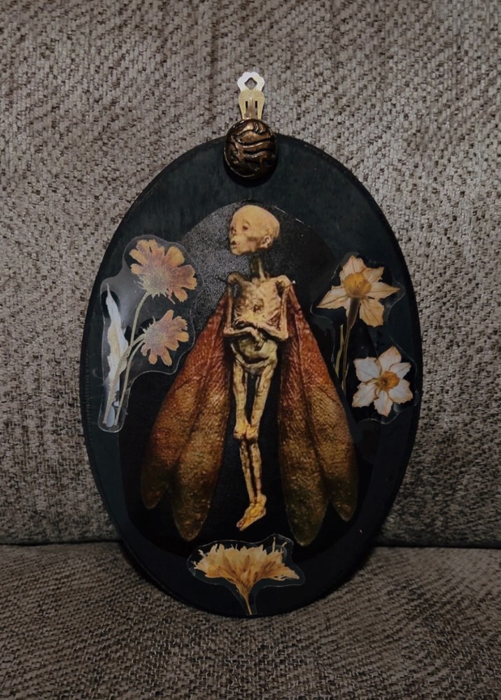 Fairy Skeleton Oddity Plaque Wall Decor Weird OOAK