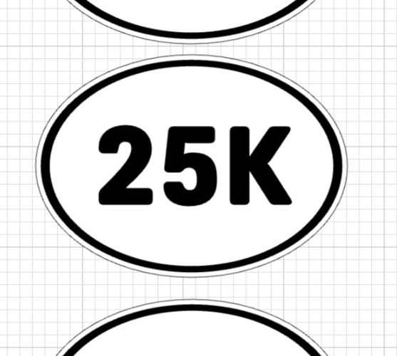 Oval K Marathon Vinyl Waterproof sticker