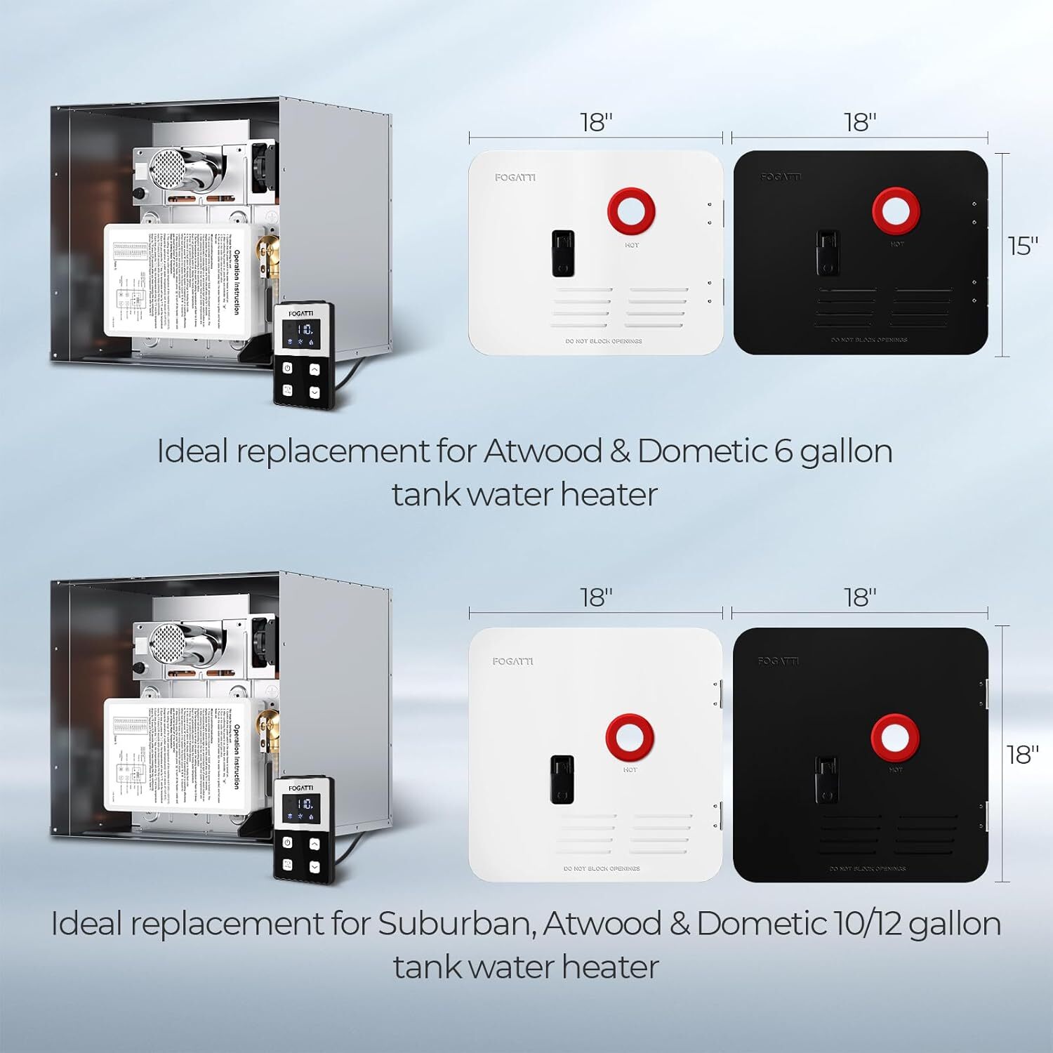 Tankless RV Water Heater RV On Demand Hot Water Heater without Door 42,000 BTU