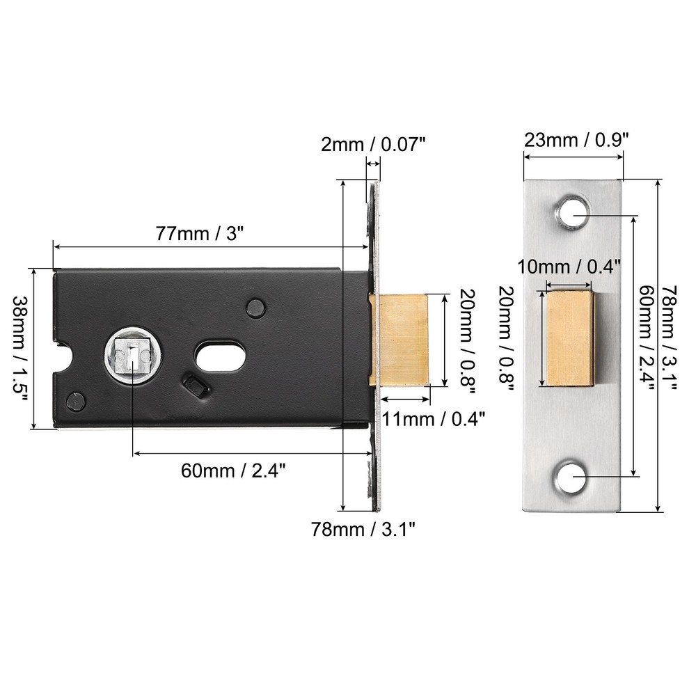 Stainless Steel Deadbolt Lock, Single Cylinder Dead Bolt Locks, Black