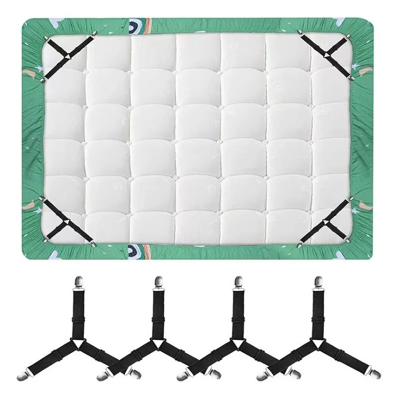 4 Pack Adjustable Bed Sheet Holder Straps Fitted Sheet Clips Fasteners Grips