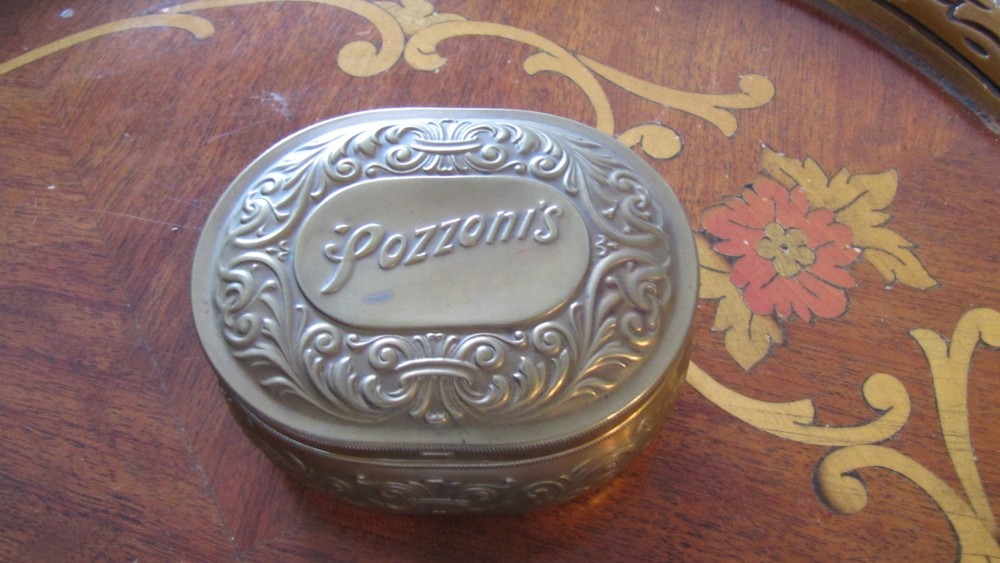 Antique Brass Pozzonis Decorative Powder Box