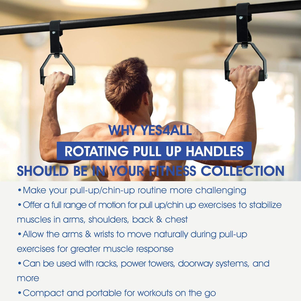 Rotating Pull up Handles for Pull up Bar/Pull up Grips/Barbell Handles with Non-