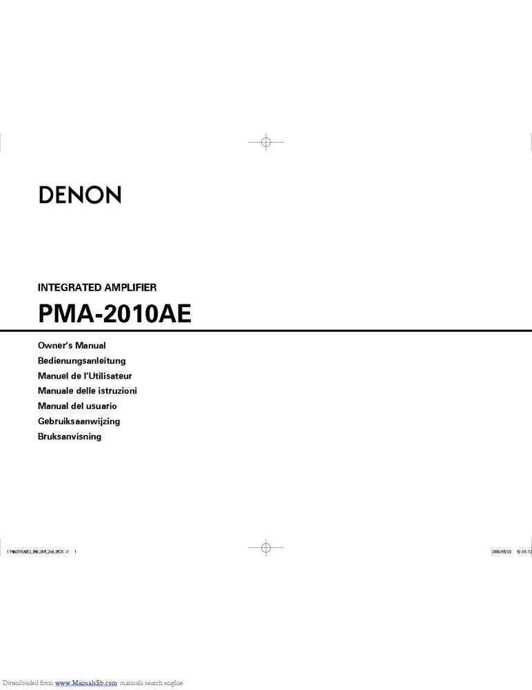 Denon PMA-2010AE Receiver Amplifier Owners Manual