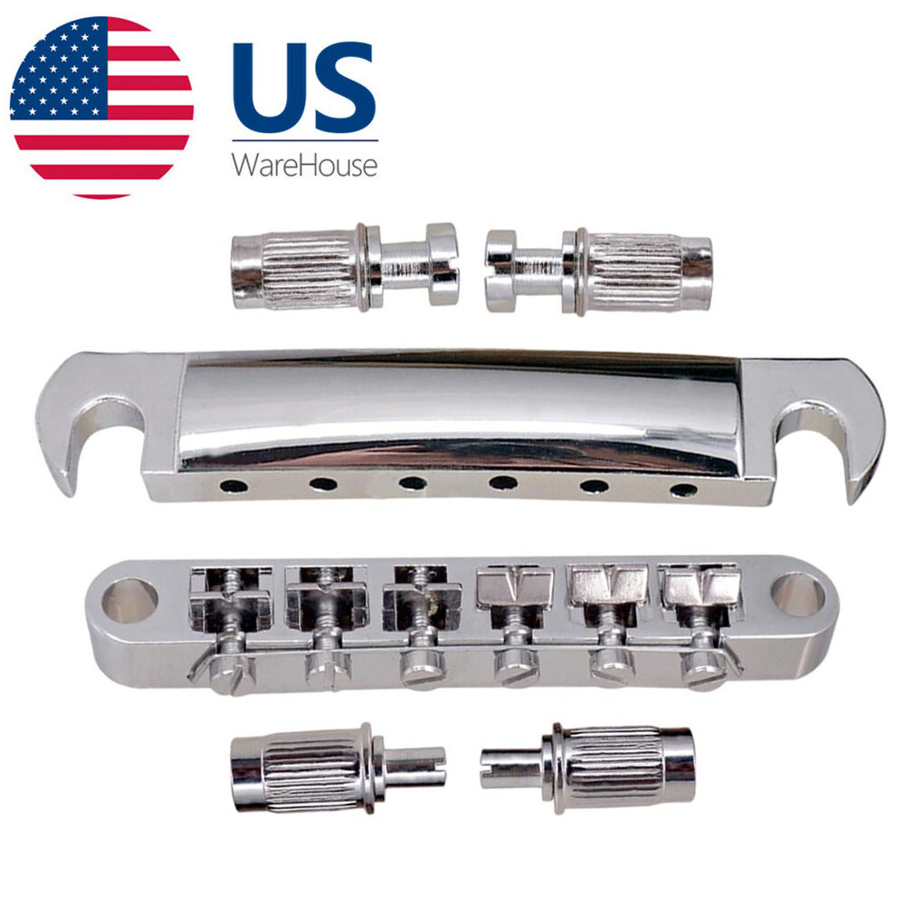 Adjustable Guitar Saddle Bridge Tailpiece Studs Post Tune-O-Matic for Les Paul