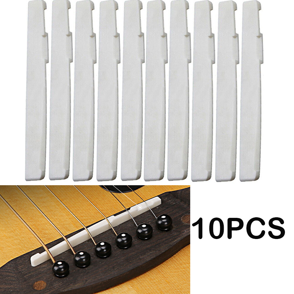 10pcs  Guitar BONE Saddle 72x3x9mm Folk Acoustic Bridge Luthier String nut