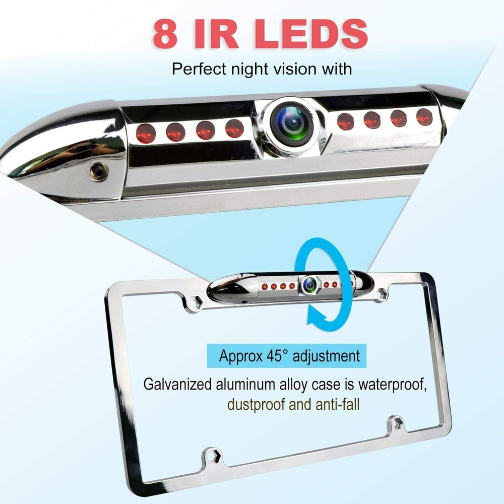 Backup Camera Rearview License Plate Frame for Jensen CM901MIR