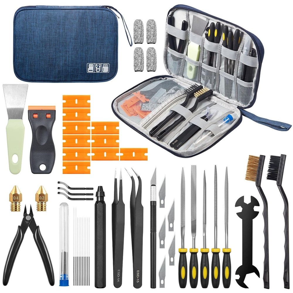 3D Printer Tools Kit, 46Pcs 3D Printer Accessories & Cleaning Kit for All FDM/SL