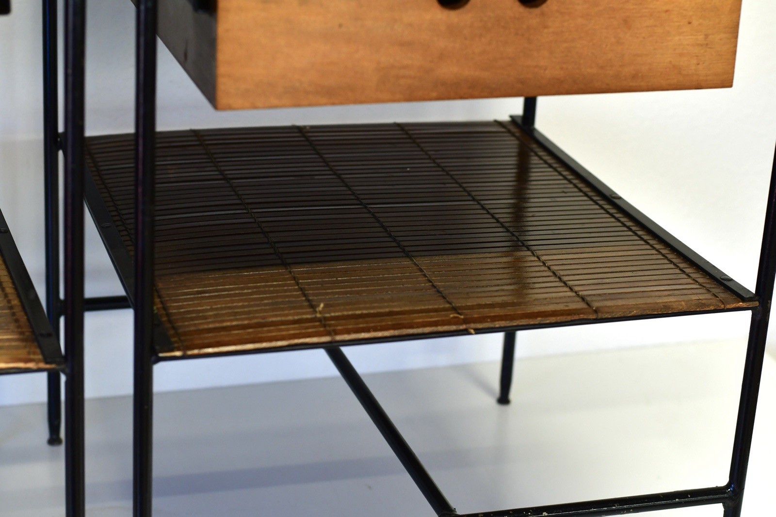 Mid Century Modern Pair of PAUL MCCOBB Wrought Iron PLANNER GROUP End Tables