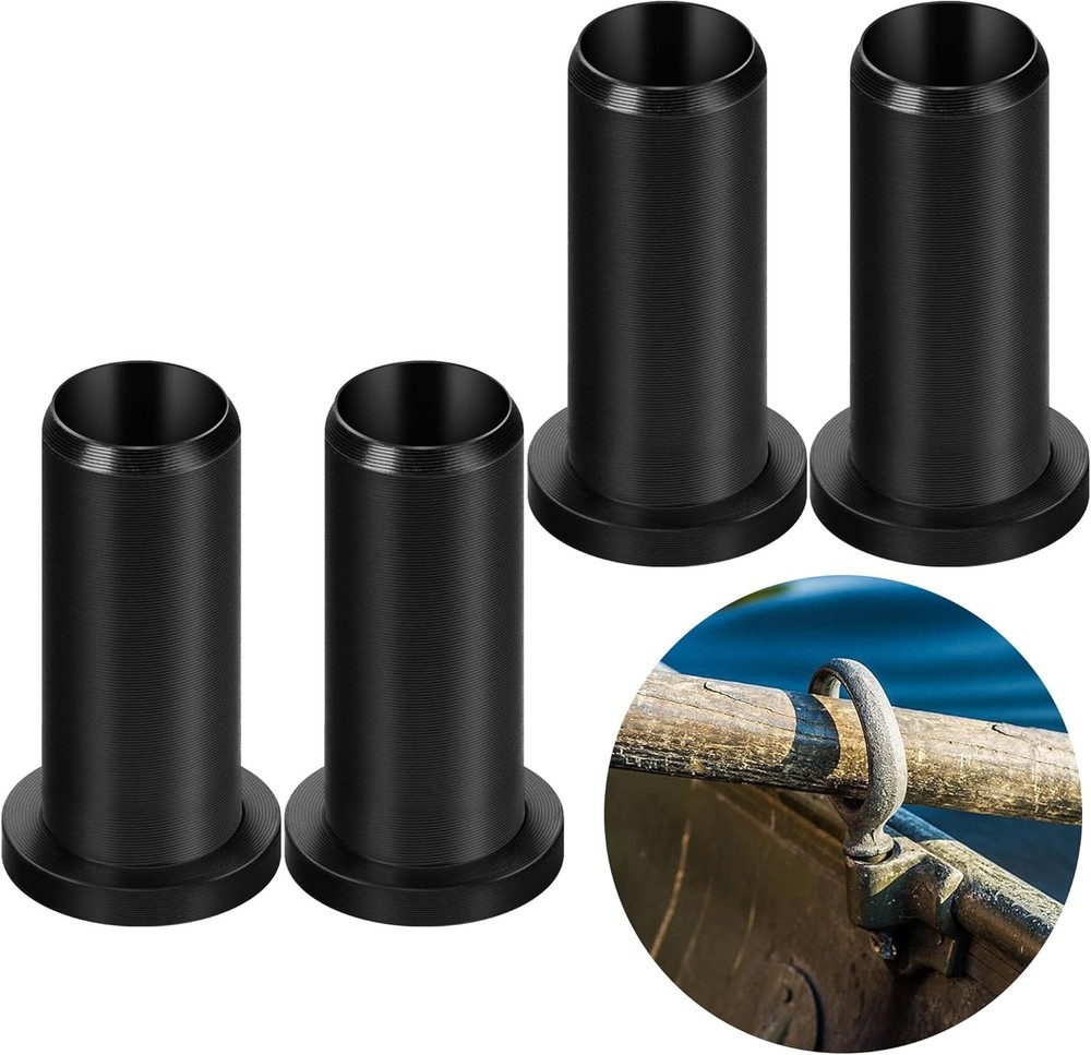 Watayo 4 PCS Oar Lock Socket Insert -1/2" Oarlock Bushing -Nylon Black