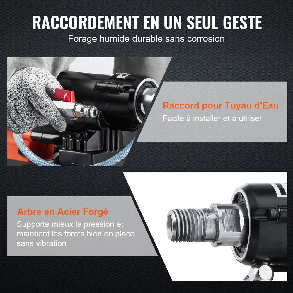 Concrete Core Drill Machine, 8in, 2500W, Steel Frame