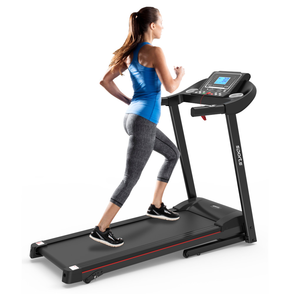 Foldable Incline Treadmill Folding Running Home Workout 5" LCD Screen Bluetooth
