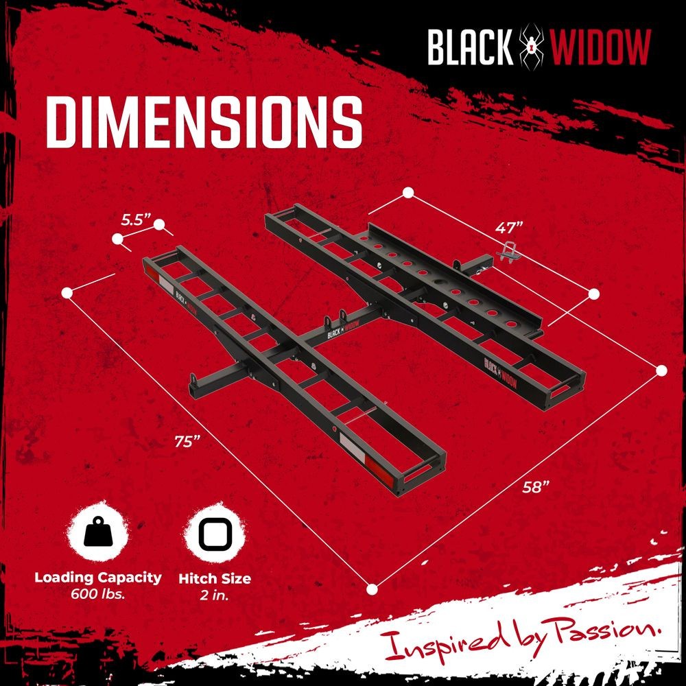 Black Widow Pro Black Anodized Aluminum Double Dirt Bike Carrier - 600 lb. Cap