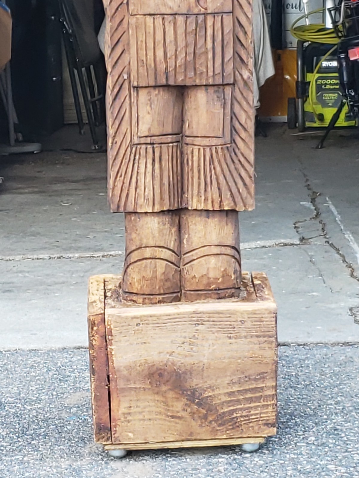 One of a kind 6' / 72lbs. CIGAR STORE INDIAN hand carved from oak