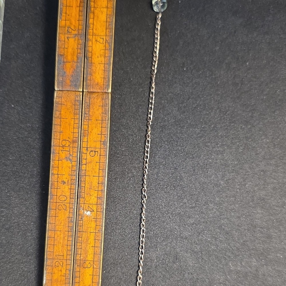 Faceted Clear Quartz Crystal Healing Pendulum with Chain