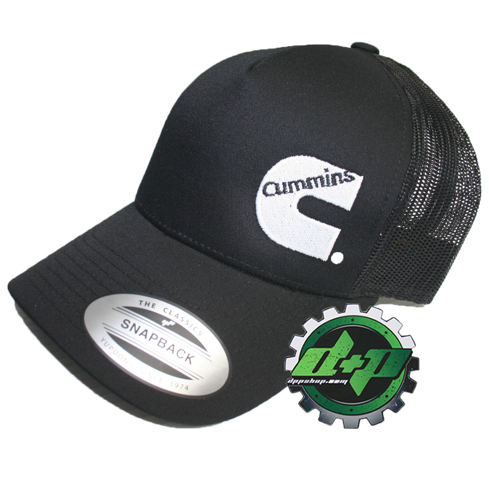 Cummins trucker mesh summer cummings hat ball cap snap back black offset