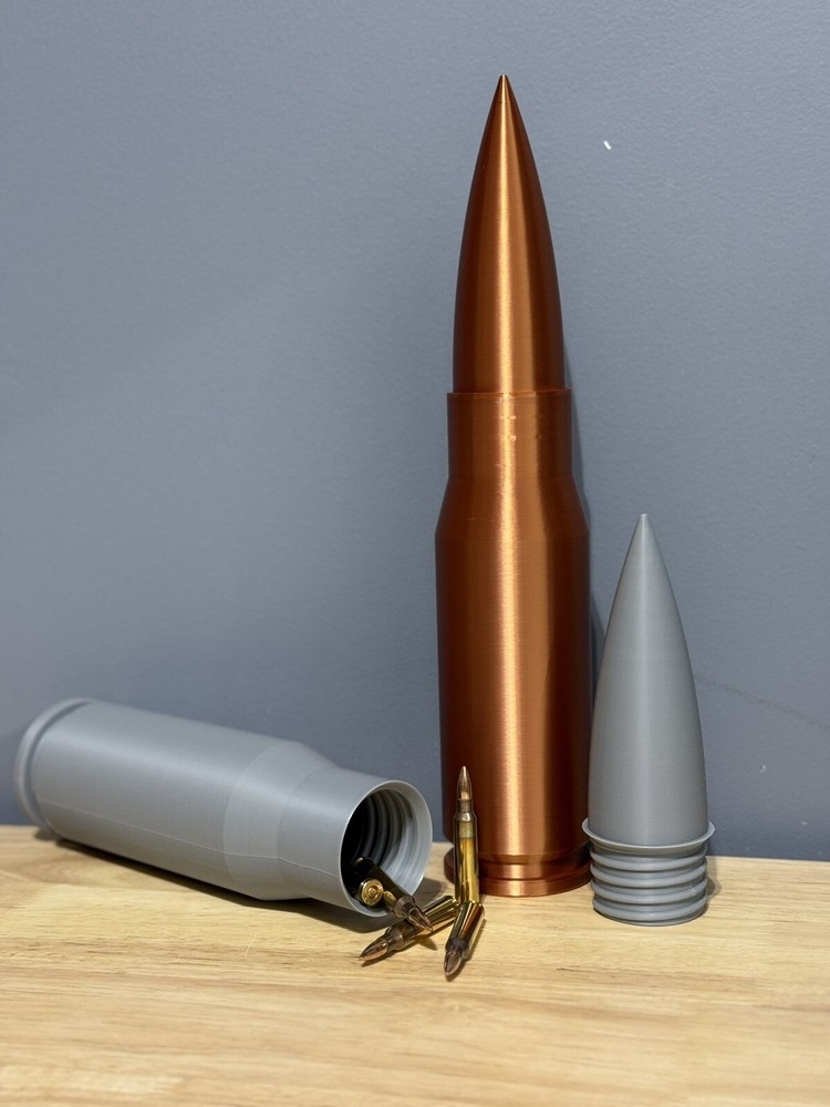 50 BMG Bullet Pill Storage Container Box: Multi-size, Stylish & Functional