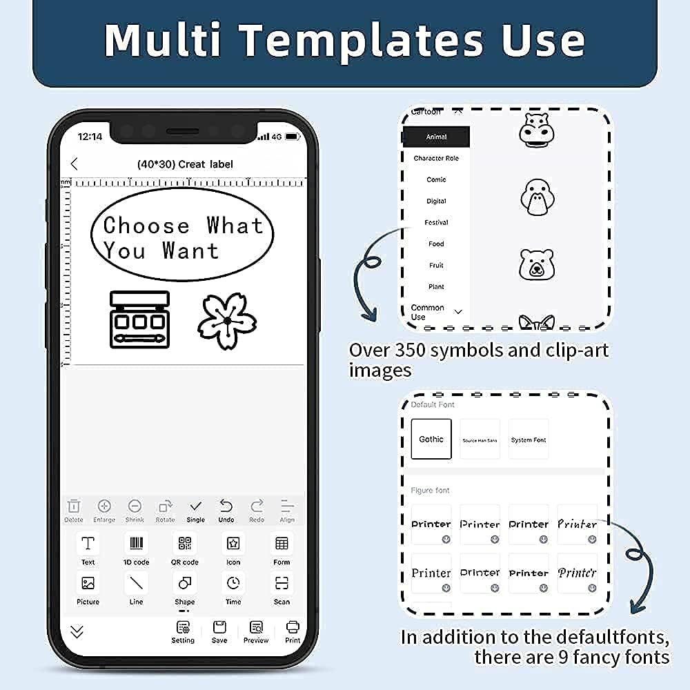 Label Printer M120 Label Maker Barcode Printer Portable Bluetooth Label Maker