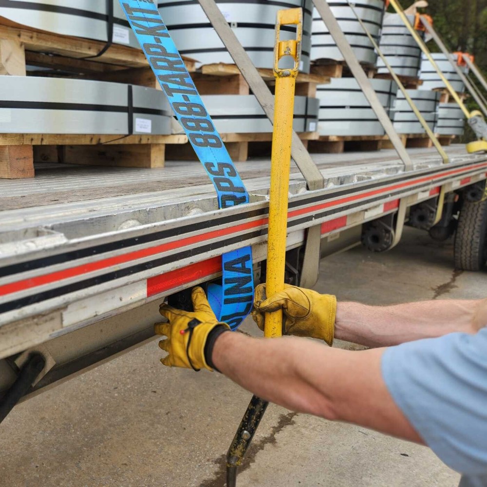 10 pack - Blue Flatbed Straps 4" x 30' Winch Strap