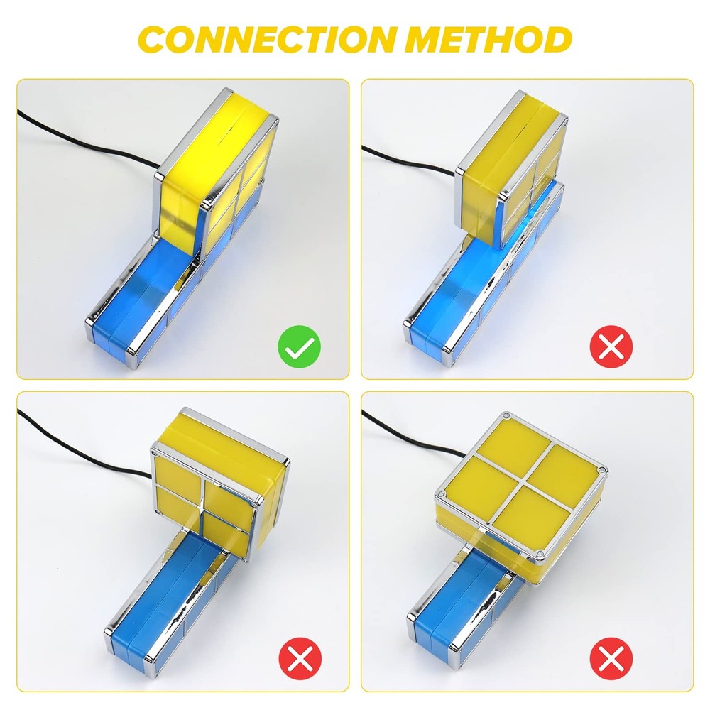 Night Light,DIY Stackable LED 7 Colors Interlocking Induction Novelty Desk La...