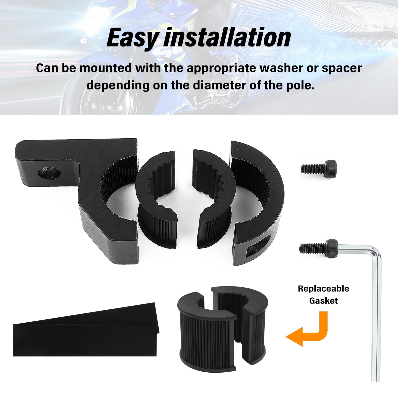 2PCS Motorcycle Light Bar Mounts - Universal 0.75" 1" 1.25" Tube Clamp LED Li...