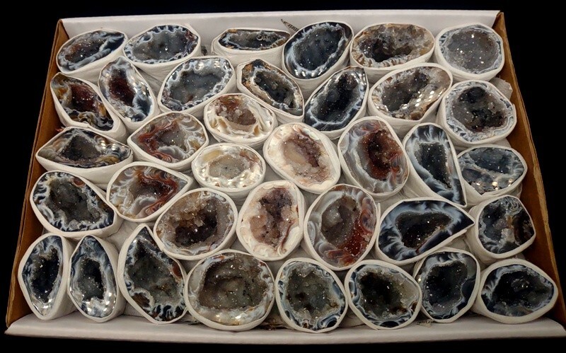Bulk Lot 1-2" Diameter Oco Geode Pair Flat from Brazil - Mine Direct!