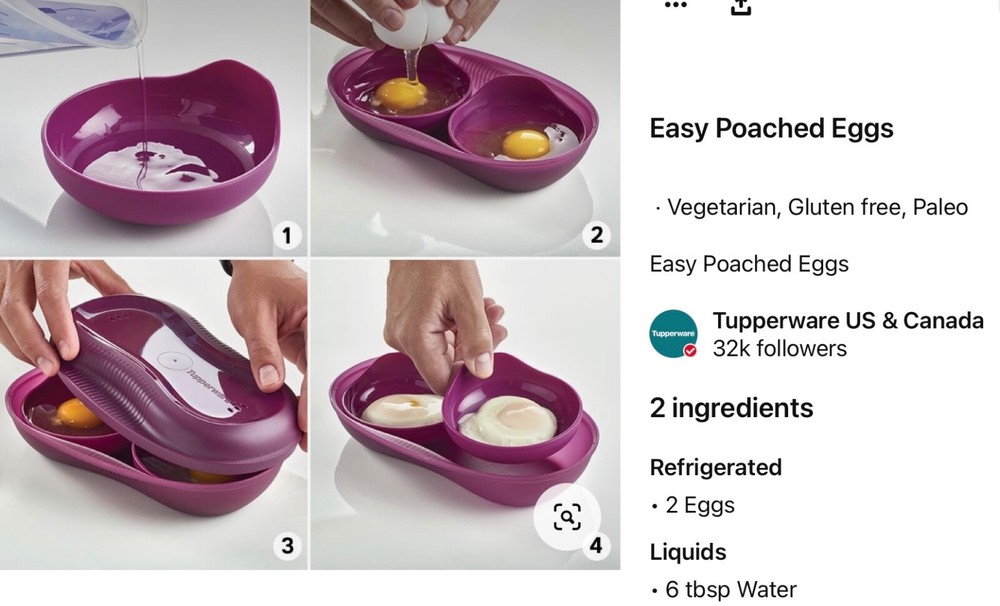 Tupperware Microwave Breakfast Maker Set-NEW- SHIPPING INCLUDED