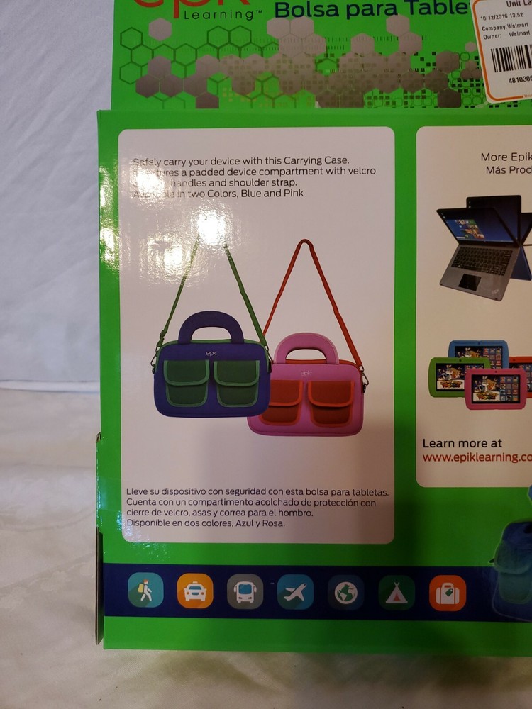 EPIK LEARNING TABLET CARRYING CASE PINK AND RED