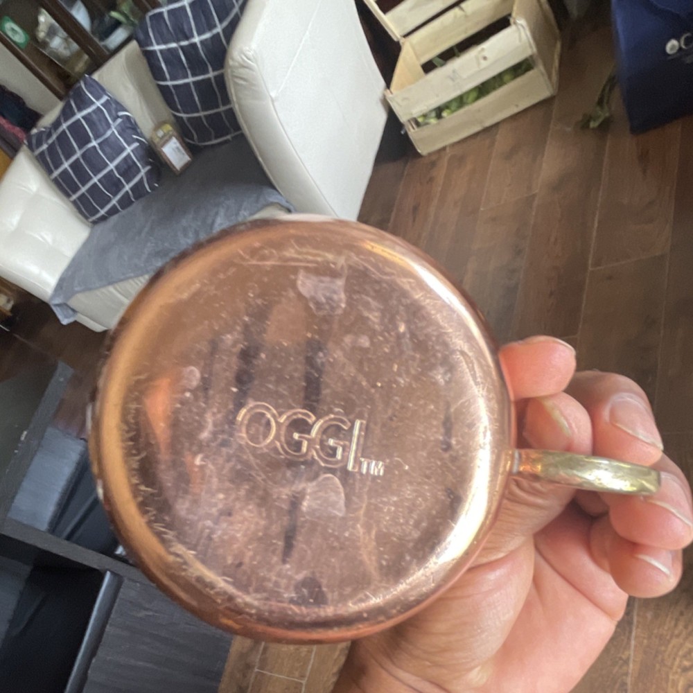 OGGI Copper Mug Brass Handle Classic Decorative Copper Material Drinkware Accent