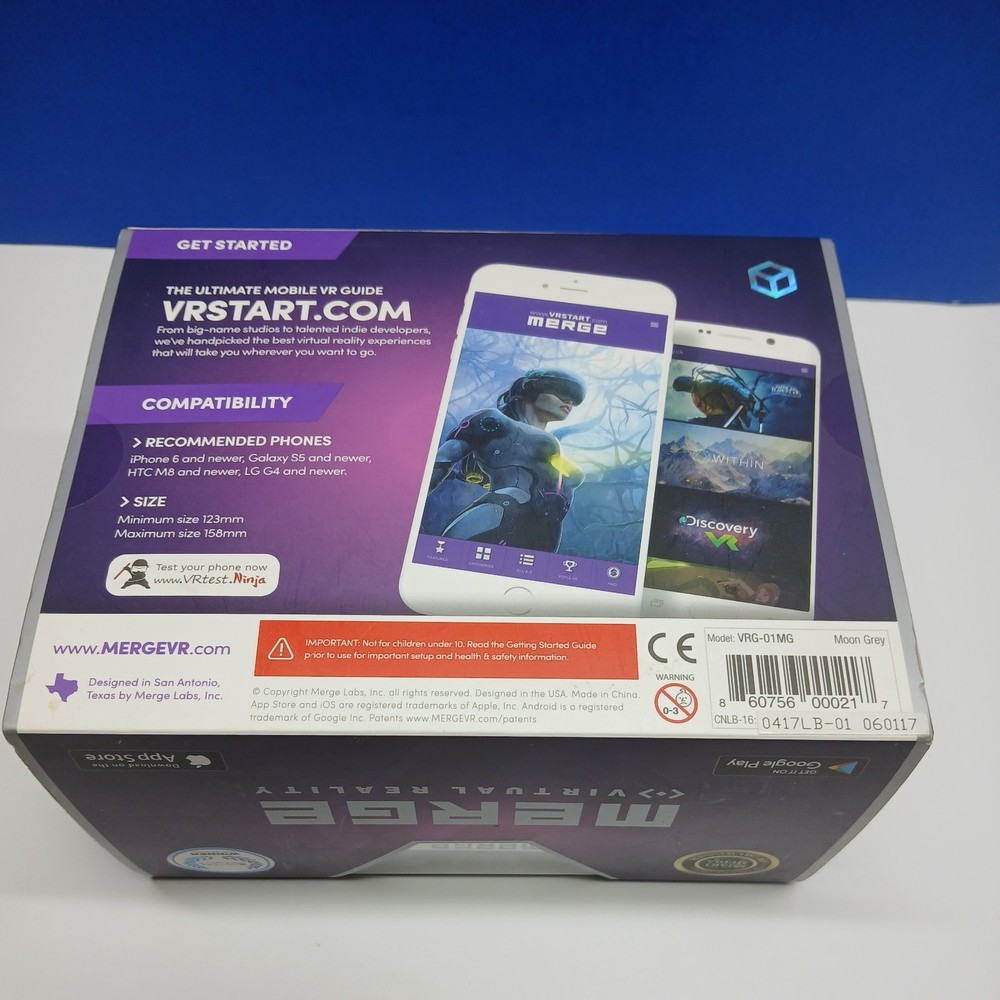 Merge AR/VR Headset Goggles Virtual Reality for Apple/Android - Open Box B203-4
