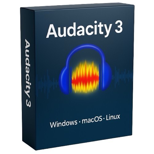 Audacity Pro 3 Audio Music Studio + Muse Hub + 100 VST - Windows Mac Linux-CD