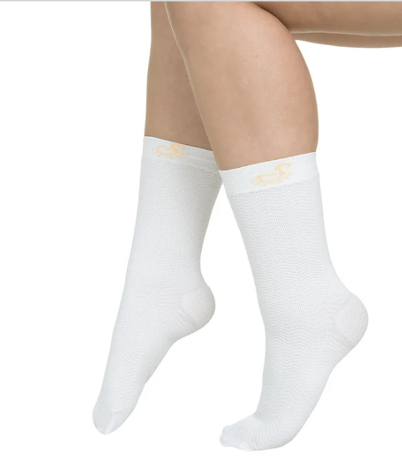 NIB $77 Solidea Active Compression Speedy Mid-Calf Tech Socks Large L White