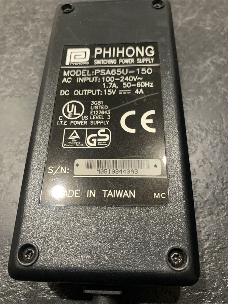 Phihong Switching Power Supply Model PSA65U-150 1.7A 15V