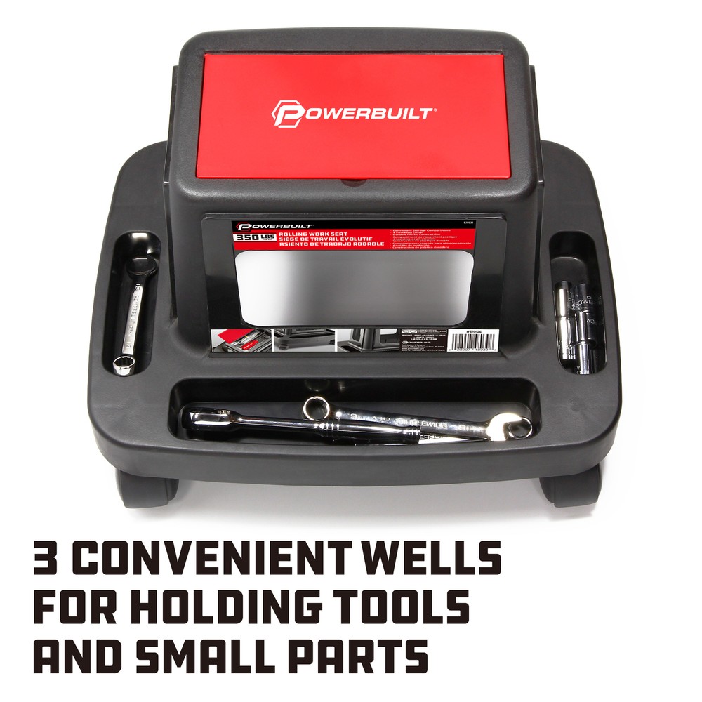 Powerbuilt Rolling Mechanic Stool - 620526