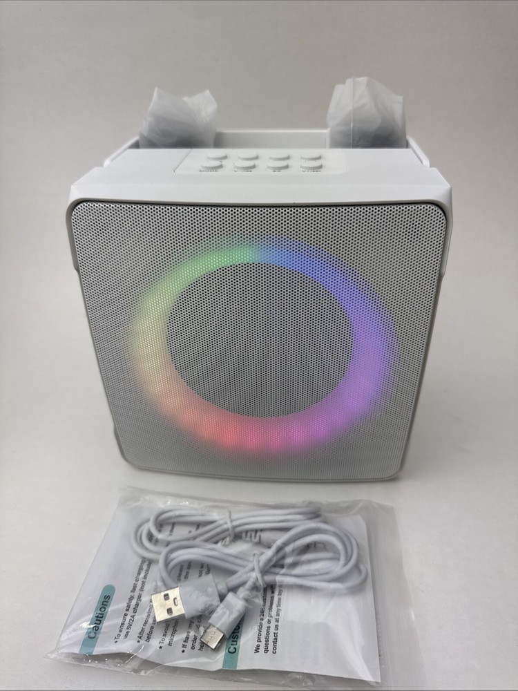 K7 Karaoke Machine, Portable Bluetooth Karaoke Speaker (White)