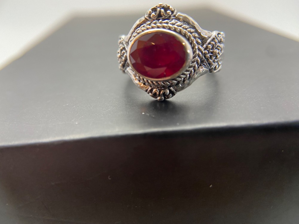 Sarda,Bali Artisan Handcrafted,Gorgeous,925 & Natural Ruby Ring Multiple Sizes