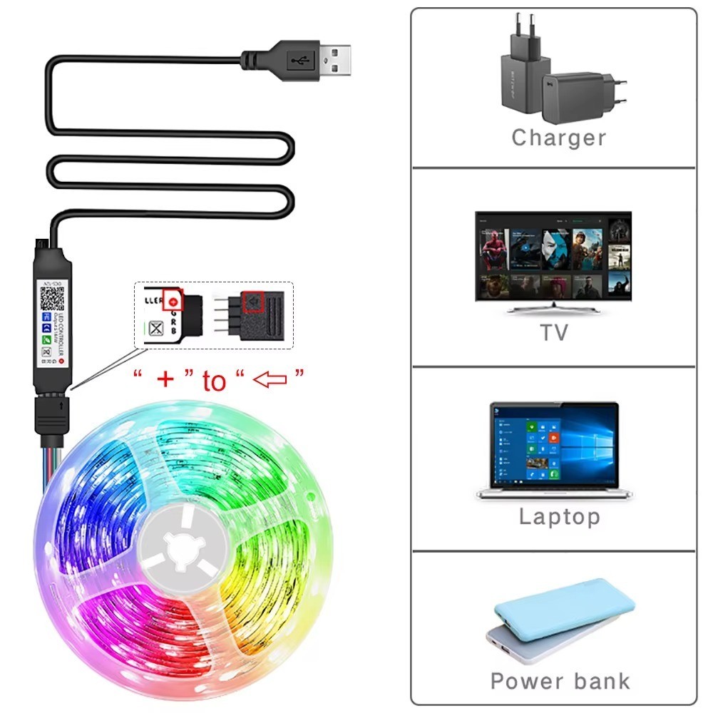 LED Strip Lights, Smart Light with App Remote Control, RGB LED Lights