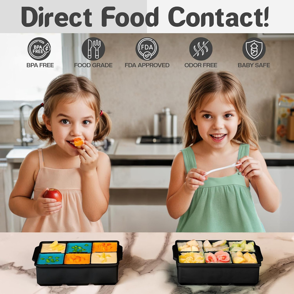 Large Silicone Ice Cube Tray (2-Pack), Easy Release 2" Big Ice Cubes - Cockta...