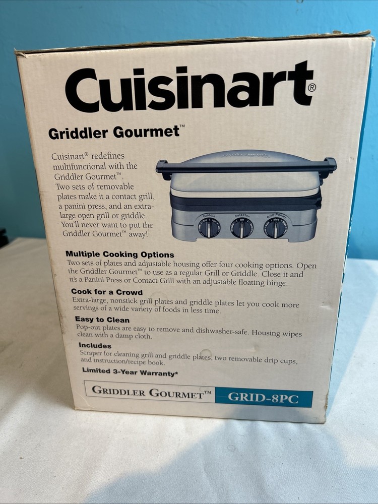 Cuisinart Griddle Gourmet Model GRID-8PC New/ Open Box