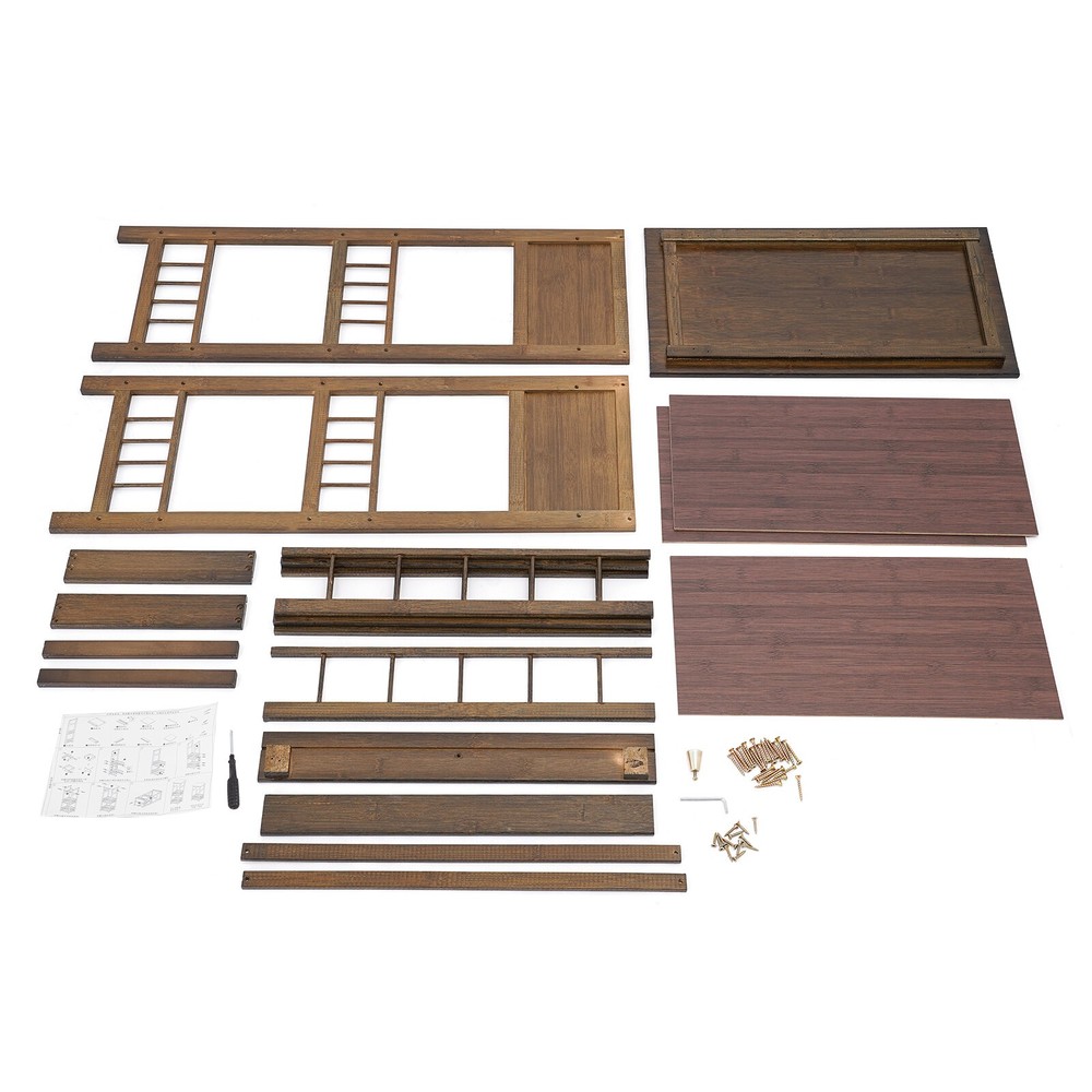 3 Tiers Side Table Side Table with Storage Drawer Bamboo End Table Tea Table